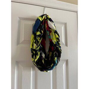 Colorful Infinity Scarf Black Green Blue Pink